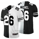 Camiseta NFL Limited New England Patriots Michel Black White Split