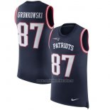 Camiseta NFL Limited New England Patriots Sin Mangas 87 Gronkowski Azul