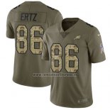 Camiseta NFL Limited Philadelphia Eagles 86 Zach Ertz Verde Stitched 2017 Salute To Service