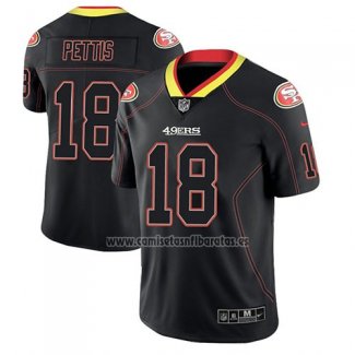 Camiseta NFL Limited San Francisco 49ers Dante Pettis Negro Color Rush 2018 Lights Out