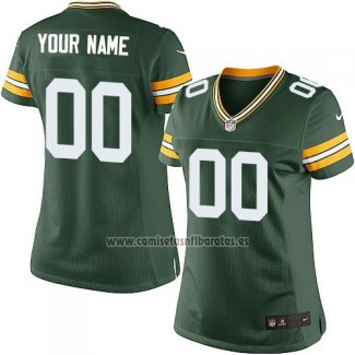 Camiseta NFL Mujer Green Bay Packers Personalizada Verde