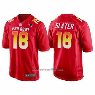 Camiseta NFL Pro Bowl New England Patriots 18 Matthew Slater AFC 2018 Rojo