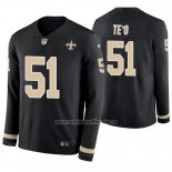 Camiseta NFL Therma Manga Larga New Orleans Saints Manti Te'o Negro