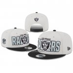 Gorra Las Vegas Raiders 2023 NFL Draft 9FIFTY Snapback Crema Negro