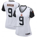 Camiseta NFL Game Mujer Cincinnati Bengals Joe Burrow Alterno Blanco