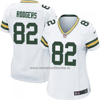 Camiseta NFL Game Mujer Green Bay Packers Rodgers Blanco