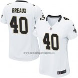 Camiseta NFL Game Mujer New Orleans Saints Breaux Blanco