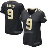 Camiseta NFL Game Mujer New Orleans Saints Brees Negro