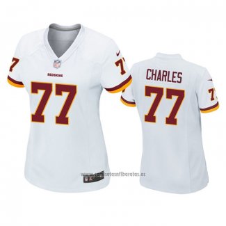 Camiseta NFL Game Mujer Washington Commanders Saahdiq Charles Blanco