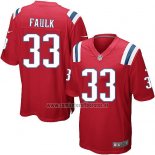 Camiseta NFL Game Nino New England Patriots Faulk Rojo