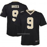 Camiseta NFL Game Nino New Orleans Saints Drew Brees Negro