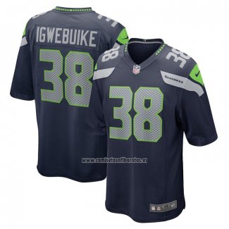 Camiseta NFL Game Seattle Seahawks Godwin Igwebuike Primera Azul