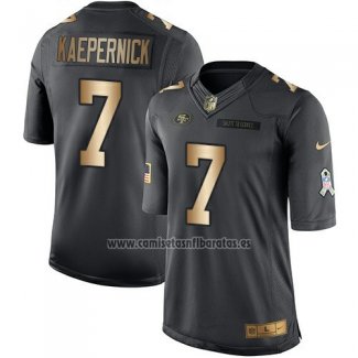 Camiseta NFL Gold Anthracite San Francisco 49ers Kaepernick Salute To Service 2016 Negro