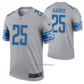 Camiseta NFL Legend Detroit Lions Will Harris Inverted Gris