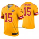 Camiseta NFL Legend Kansas City Chiefs 15 Patrick Mahomes Inverted Oro