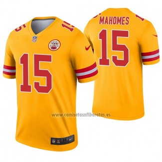 Camiseta NFL Legend Kansas City Chiefs 15 Patrick Mahomes Inverted Oro