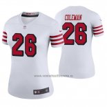 Camiseta NFL Legend Mujer San Francisco 49ers Tevin Coleman Blanco Color Rush