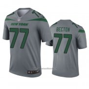 Camiseta NFL Legend New York Jets Mekhi Becton Inverted Gris