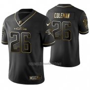 Camiseta NFL Limited Atlanta Falcons Tevin Coleman Golden Edition Negro