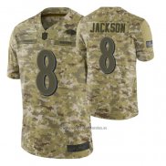Camiseta NFL Limited Baltimore Ravens 8 Lamar Jackson 2018 Salute To Service Camuflaje