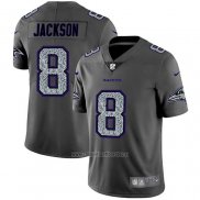 Camiseta NFL Limited Baltimore Ravens Jackson Static Fashion Gris