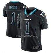 Camiseta NFL Limited Carolina Panthers Cam Newton Negro Color Rush 2018 Lights Out