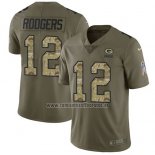 Camiseta NFL Limited Green Bay Packers 12 Aaron Rodgers Stitched 2017 Salute To Service