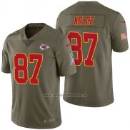 Camiseta NFL Limited Kansas City Chiefs 87 Travis Kelce 2017 Salute To Service Verde