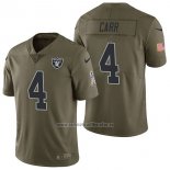 Camiseta NFL Limited Las Vegas Raiders 4 Derek Carr 2017 Salute To Service Verde