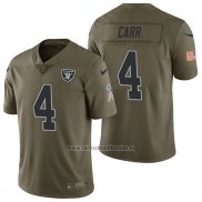 Camiseta NFL Limited Las Vegas Raiders 4 Derek Carr 2017 Salute To Service Verde