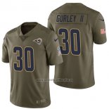 Camiseta NFL Limited Los Angeles Rams Todd 30 Gurley II 2017 Salute To Service Verde