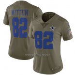 Camiseta NFL Limited Mujer Dallas Cowboys 82 Witten 2017 Salute To Service Verde