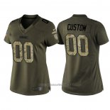 Camiseta NFL Limited Mujer Green Bay Packers Personalizada Salute To Service Verde