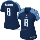 Camiseta NFL Limited Mujer Tennessee Titans 8 Mariota Azul Blanco