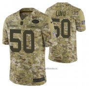 Camiseta NFL Limited New York Jets 50 Frankie Luvu 2018 Salute To Service Camuflaje