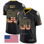 Camiseta NFL Limited Pittsburgh Steelers Watt Rush USA Flag Negro