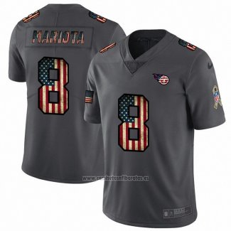 Camiseta NFL Limited Tennessee Titans Mariota Retro Flag Negro