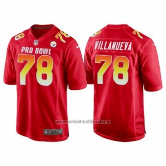 Camiseta NFL Pro Bowl Pittsburgh Steelers 78 Alejandro Villanueva AFC 2018 Rojo