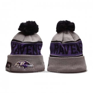 Gorro Beanie Baltimore Ravens Violeta Gris