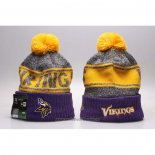 Gorro Beanie Minnesota Vikings Violeta Gris Amarillo