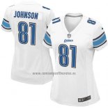 Camiseta NFL Game Mujer Detroit Lions Johnson Blanco
