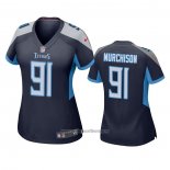 Camiseta NFL Game Mujer Tennessee Titans 91 Larrell Murchison Azul