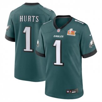 Camiseta NFL Game Philadelphia Eagles Jalen Hurts Super Bowl LIX Verde