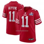 Camiseta NFL Game San Francisco 49ers Brandon Aiyuk Super Bowl LVIII Patch Rojo