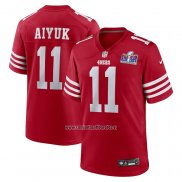 Camiseta NFL Game San Francisco 49ers Brandon Aiyuk Super Bowl LVIII Patch Rojo