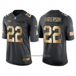 Camiseta NFL Gold Anthracite Denver Broncos Anderson Salute To Service 2016 Negro