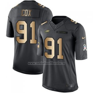 Camiseta NFL Gold Anthracite Philadelphia Eagles Cox Salute To Service 2016 Negro