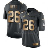 Camiseta NFL Gold Anthracite Pittsburgh Steelers Bell Salute To Service 2016 Negro