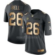 Camiseta NFL Gold Anthracite Pittsburgh Steelers Bell Salute To Service 2016 Negro