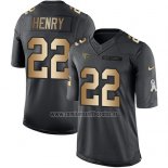 Camiseta NFL Gold Anthracite Tennessee Titans Henry Salute To Service 2016 Negro